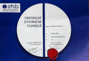 Certificat d'hypnose clinique de la CFHTB - Isabelle Guitard